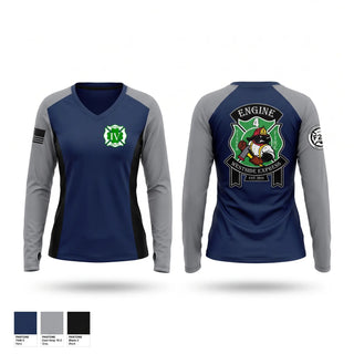Womens Long Sleeve Vneck Shirt, 179 HHC Medics, National Guard, Teamtime, Team time, sublimation, custom sports apparel, team uniforms, spirit wear, spiritwear, sports uniforms, custom shirts, team store, custom team store, fundraiser sports, apparel fundraiser
