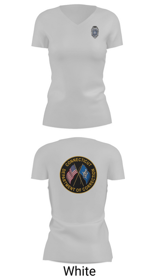 Womens Short Sleeve Vneck Shirt, Connecticut Department of Corrections, Police, Teamtime, Team time, sublimation, custom sports apparel, team uniforms, spirit wear, spiritwear, sports uniforms, custom shirts, team store, custom team store, fundraiser sports, apparel fundraiser