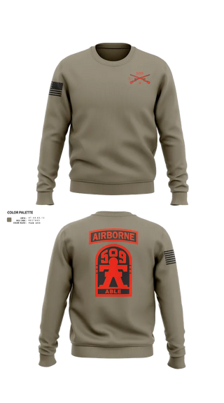 Crew Neck Sweatshirt, 3-509th Parachute Infantry BN Able Nation, , Teamtime, Team time, sublimation, custom sports apparel, team uniforms, spirit wear, spiritwear, sports uniforms, custom shirts, team store, custom team store, fundraiser sports, apparel fundraiser