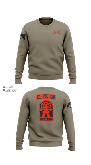 Crew Neck Sweatshirt, 3-509th Parachute Infantry BN Able Nation, , Teamtime, Team time, sublimation, custom sports apparel, team uniforms, spirit wear, spiritwear, sports uniforms, custom shirts, team store, custom team store, fundraiser sports, apparel fundraiser
