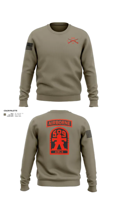 3-509th Parachute Infantry BN Able Nation 10459424 Crew Neck Sweatshirt - 22