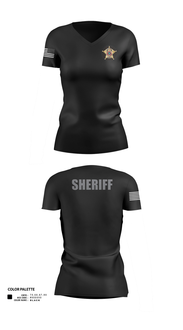 Womens Short Sleeve Vneck Shirt, WISE COUNTY SHERIFF'S OFFICE - TEXAS, Police, Teamtime, Team time, sublimation, custom sports apparel, team uniforms, spirit wear, spiritwear, sports uniforms, custom shirts, team store, custom team store, fundraiser sports, apparel fundraiser