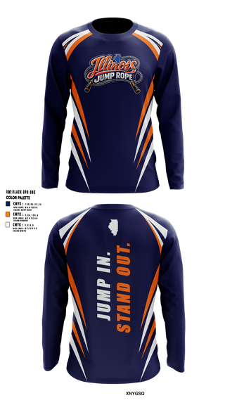 Long Sleeve Performance Shirt, Illinois Jump Rope, Spirit Store, Teamtime, Team time, sublimation, custom sports apparel, team uniforms, spirit wear, spiritwear, sports uniforms, custom shirts, team store, custom team store, fundraiser sports, apparel fundraiser