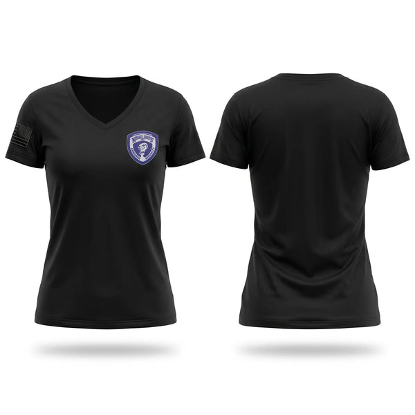 Womens Short Sleeve Vneck Shirt, Armored Knights, Police, Teamtime, Team time, sublimation, custom sports apparel, team uniforms, spirit wear, spiritwear, sports uniforms, custom shirts, team store, custom team store, fundraiser sports, apparel fundraiser