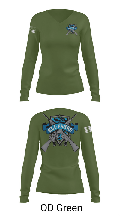 Blueshed Gun Shop 36061412 Women's Long Sleeve V-neck Shirt - 57