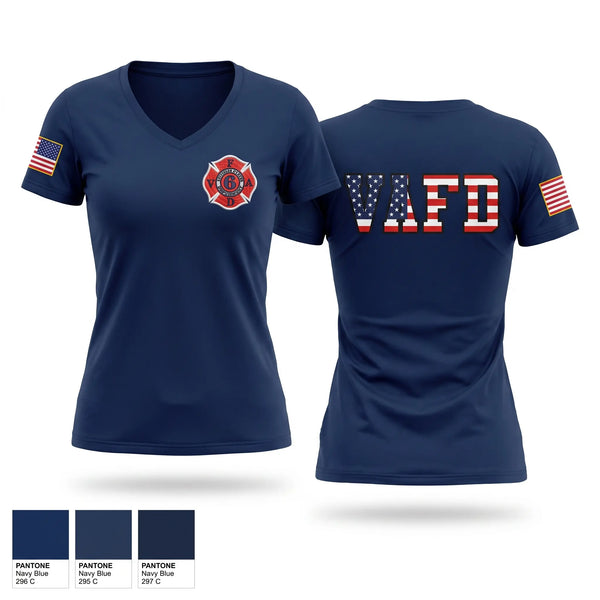 Womens Short Sleeve Vneck Shirt, Veterans Affairs, Fire Department, Teamtime, Team time, sublimation, custom sports apparel, team uniforms, spirit wear, spiritwear, sports uniforms, custom shirts, team store, custom team store, fundraiser sports, apparel fundraiser