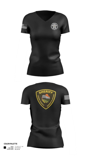Womens Short Sleeve Vneck Shirt, Otero County Sheriffs Office, Police, Teamtime, Team time, sublimation, custom sports apparel, team uniforms, spirit wear, spiritwear, sports uniforms, custom shirts, team store, custom team store, fundraiser sports, apparel fundraiser