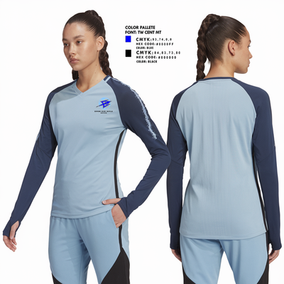 Epping Blue Devils 11703664 Women's Long Sleeve V-neck Shirt - 1