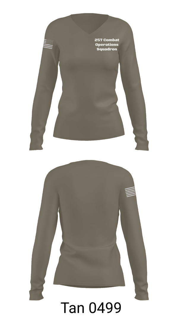 Womens Long Sleeve Vneck Shirt, 257 Combat Operations Squadron, , Teamtime, Team time, sublimation, custom sports apparel, team uniforms, spirit wear, spiritwear, sports uniforms, custom shirts, team store, custom team store, fundraiser sports, apparel fundraiser