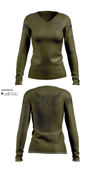 Womens Long Sleeve Vneck Shirt, Cambridge SRT, Police, Teamtime, Team time, sublimation, custom sports apparel, team uniforms, spirit wear, spiritwear, sports uniforms, custom shirts, team store, custom team store, fundraiser sports, apparel fundraiser