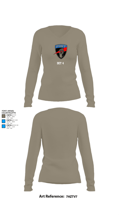 Det 4 29439115 Women's Long Sleeve V-neck Shirt - 59