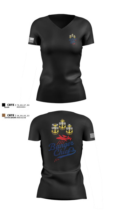 VAW-117 15130068 Women's Short Sleeve V-neck Shirt - 2