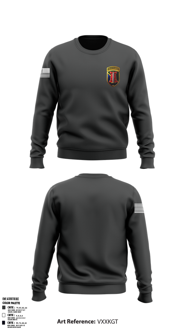 Crew Neck Sweatshirt, 204th MEB Mountaineers, Army, Teamtime, Team time, sublimation, custom sports apparel, team uniforms, spirit wear, spiritwear, sports uniforms, custom shirts, team store, custom team store, fundraiser sports, apparel fundraiser