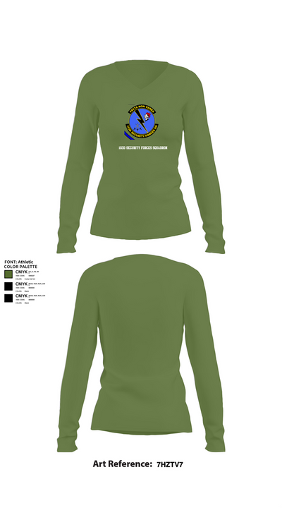 103d SECURITY FORCES SQUADRON 19845829 Women's Long Sleeve V-neck Shirt - 42
