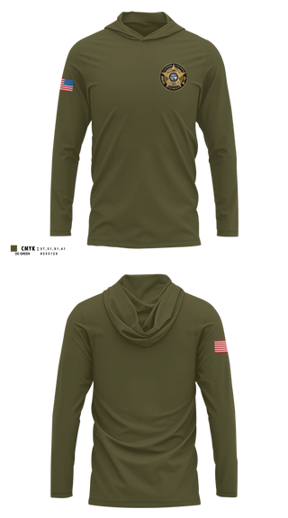 Long Sleeve hooded sunshirt, CUSTER COUNTY SHERIFF'S OFFICE, Police, Teamtime, Team time, sublimation, custom sports apparel, team uniforms, spirit wear, spiritwear, sports uniforms, custom shirts, team store, custom team store, fundraiser sports, apparel fundraiser