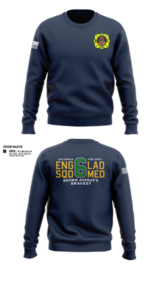 Crew Neck Sweatshirt, Station 6, Fire Department, Teamtime, Team time, sublimation, custom sports apparel, team uniforms, spirit wear, spiritwear, sports uniforms, custom shirts, team store, custom team store, fundraiser sports, apparel fundraiser