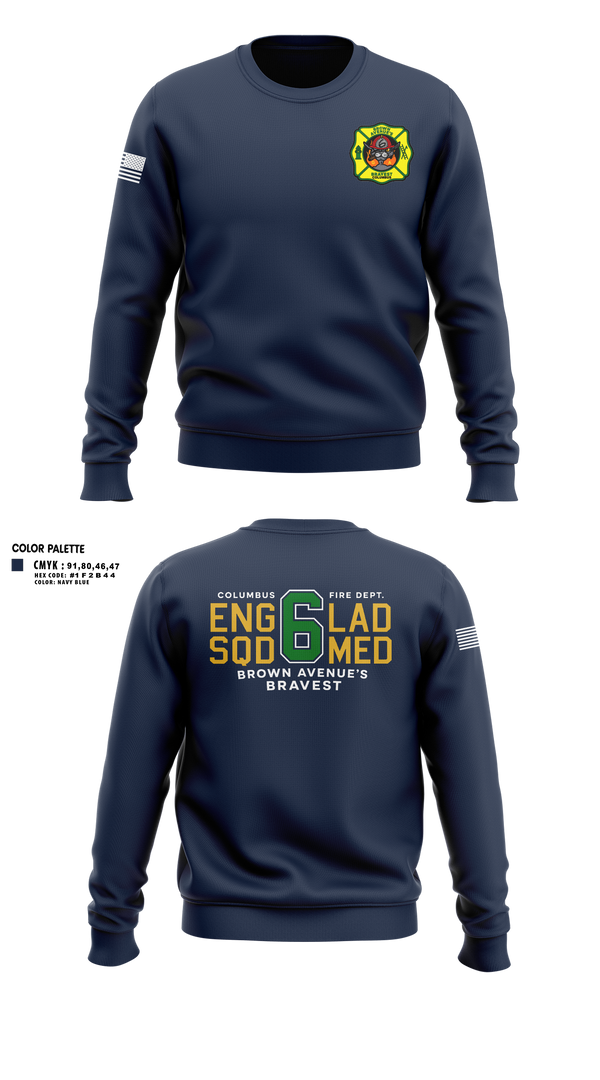 Crew Neck Sweatshirt, Station 6, Fire Department, Teamtime, Team time, sublimation, custom sports apparel, team uniforms, spirit wear, spiritwear, sports uniforms, custom shirts, team store, custom team store, fundraiser sports, apparel fundraiser