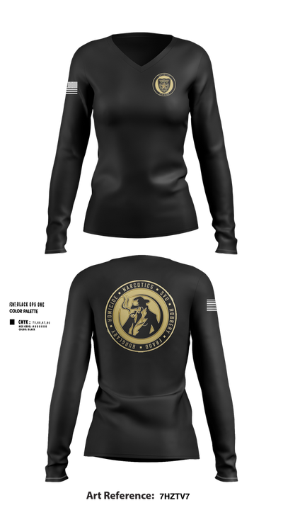 Baker County Detective Division 29625423 Women's Long Sleeve V-neck Shirt - 102