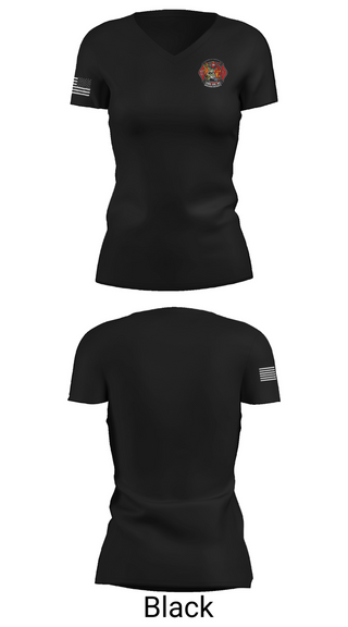 Womens Short Sleeve Vneck Shirt, Robertsville Fire, Fire Department, Teamtime, Team time, sublimation, custom sports apparel, team uniforms, spirit wear, spiritwear, sports uniforms, custom shirts, team store, custom team store, fundraiser sports, apparel fundraiser
