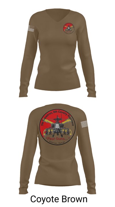 7th Squadron, Sixth Cavalry Regiment 24299123 Women's Long Sleeve V-neck Shirt - 17