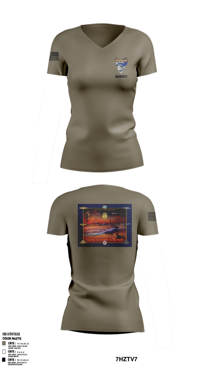 NAVSTA MAYPORT SECURITY 9551014 Women's Short Sleeve V-neck Shirt - 2