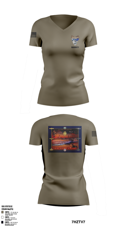 Womens Short Sleeve Vneck Shirt, NAVSTA MAYPORT SECURITY, , Teamtime, Team time, sublimation, custom sports apparel, team uniforms, spirit wear, spiritwear, sports uniforms, custom shirts, team store, custom team store, fundraiser sports, apparel fundraiser