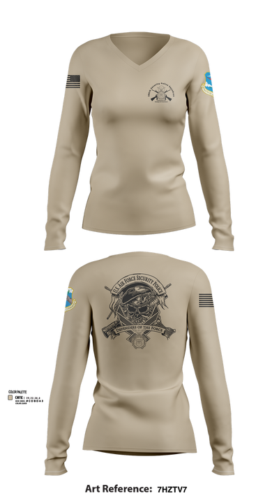 380th Security Police Squadron 85446587 Women's Long Sleeve V-neck Shirt - 102