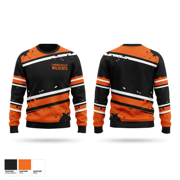 Crew Neck Sweatshirt, Carson Valley Wildcats, Wrestling, Teamtime, Team time, sublimation, custom sports apparel, team uniforms, spirit wear, spiritwear, sports uniforms, custom shirts, team store, custom team store, fundraiser sports, apparel fundraiser