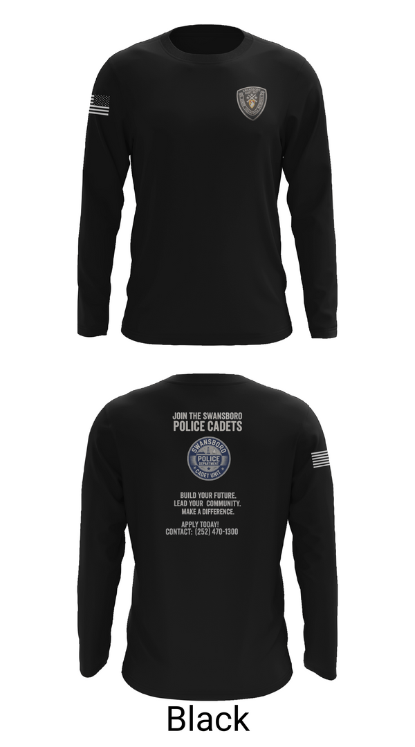 Long Sleeve Performance Shirt, Swansboro police cadets, Police, Teamtime, Team time, sublimation, custom sports apparel, team uniforms, spirit wear, spiritwear, sports uniforms, custom shirts, team store, custom team store, fundraiser sports, apparel fundraiser