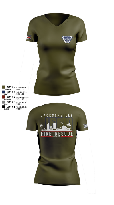JFRD Critical Care Team 81495664 Women's Short Sleeve V-neck Shirt - 5