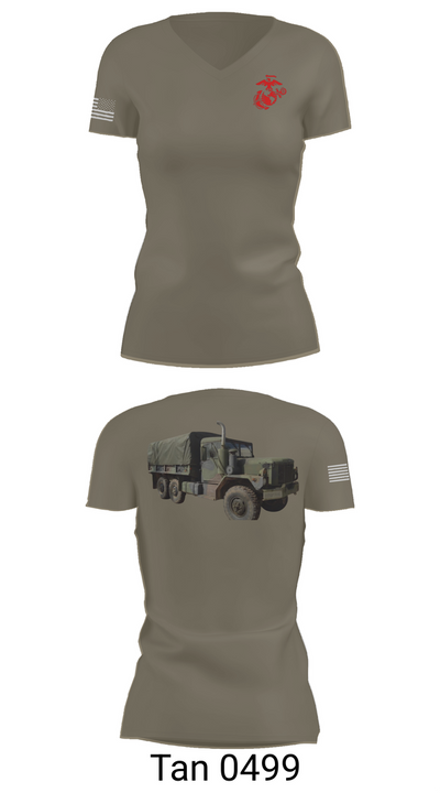 H&S Battalion HQ CO Station Motor T 63932738 Women's Short Sleeve V-neck Shirt - 68