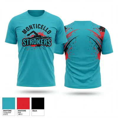 Monticello Strokers Swim Team 92498352 Short Sleeve Performance Shirt - 2