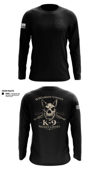 Long Sleeve Performance Shirt, Williamson County K-9 Unit, Police, Teamtime, Team time, sublimation, custom sports apparel, team uniforms, spirit wear, spiritwear, sports uniforms, custom shirts, team store, custom team store, fundraiser sports, apparel fundraiser