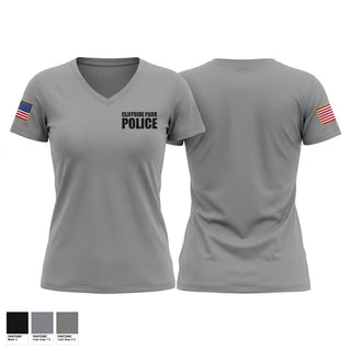 Womens Short Sleeve Vneck Shirt, Cliffside Park Police, Police, Teamtime, Team time, sublimation, custom sports apparel, team uniforms, spirit wear, spiritwear, sports uniforms, custom shirts, team store, custom team store, fundraiser sports, apparel fundraiser