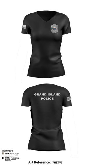 Womens Short Sleeve Vneck Shirt, Grand Island Police Department, Police, Teamtime, Team time, sublimation, custom sports apparel, team uniforms, spirit wear, spiritwear, sports uniforms, custom shirts, team store, custom team store, fundraiser sports, apparel fundraiser