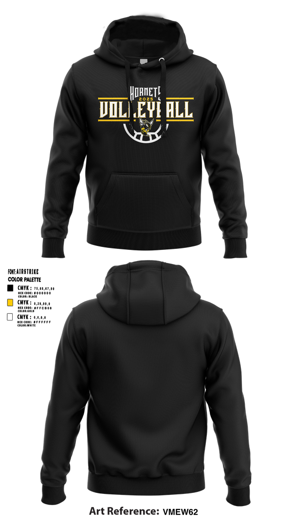 Hoodie, Fulton Hornets Volleyball, Women's Volleyball, Teamtime, Team time, sublimation, custom sports apparel, team uniforms, spirit wear, spiritwear, sports uniforms, custom shirts, team store, custom team store, fundraiser sports, apparel fundraiser