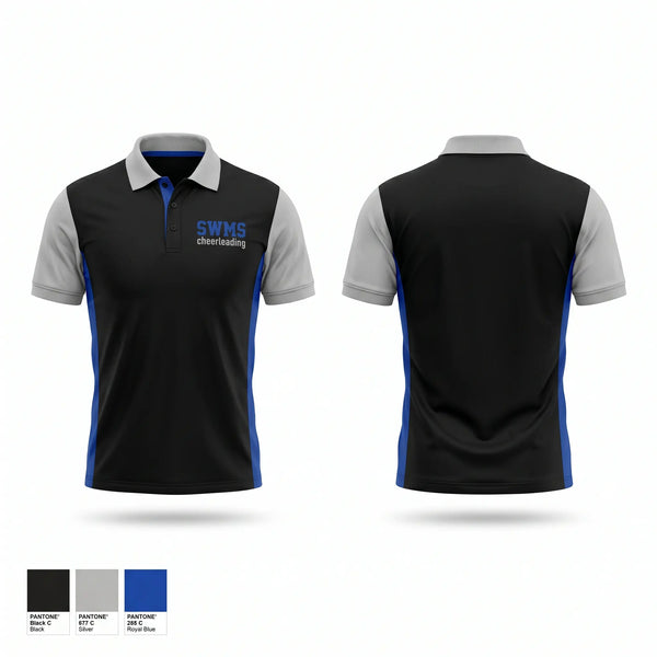 Short Sleeve Performance Polo, SWMS cheerleading, Cheer, Teamtime, Team time, sublimation, custom sports apparel, team uniforms, spirit wear, spiritwear, sports uniforms, custom shirts, team store, custom team store, fundraiser sports, apparel fundraiser