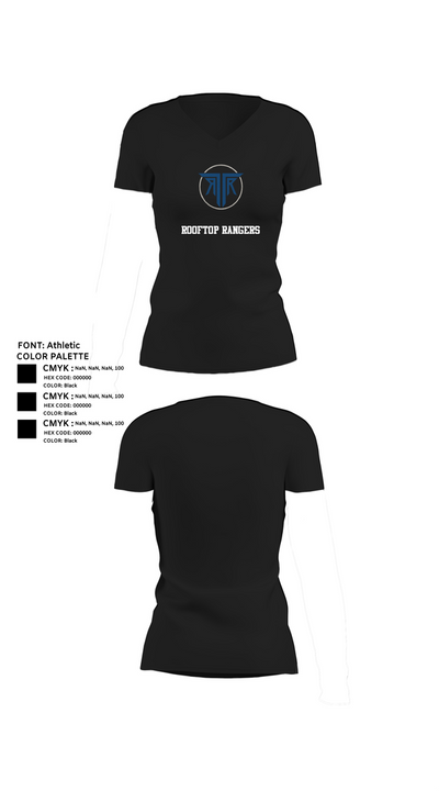 Rooftop Rangers 15471891 Women's Short Sleeve V-neck Shirt - 24