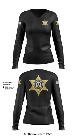 Womens Long Sleeve Vneck Shirt, Norfolk County Sheriff’s Office, Police, Teamtime, Team time, sublimation, custom sports apparel, team uniforms, spirit wear, spiritwear, sports uniforms, custom shirts, team store, custom team store, fundraiser sports, apparel fundraiser
