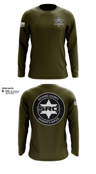 Long Sleeve Performance Shirt, Pickens County Sheriff’s Office, Police, Teamtime, Team time, sublimation, custom sports apparel, team uniforms, spirit wear, spiritwear, sports uniforms, custom shirts, team store, custom team store, fundraiser sports, apparel fundraiser
