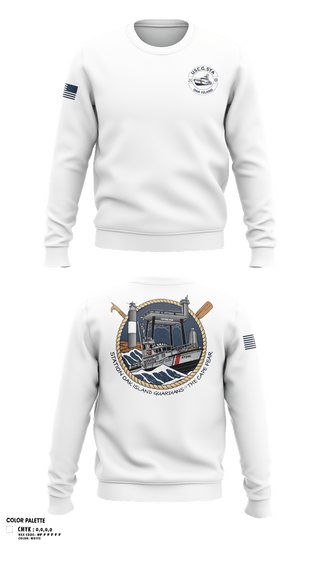 Crew Neck Sweatshirt, CG STA OAK ISLAND, Coast Guard, Teamtime, Team time, sublimation, custom sports apparel, team uniforms, spirit wear, spiritwear, sports uniforms, custom shirts, team store, custom team store, fundraiser sports, apparel fundraiser