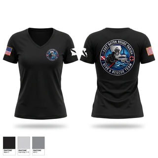 Womens Short Sleeve Vneck Shirt, East Baton Rouge Parish Dive & Rescue Team, Fire Department, Teamtime, Team time, sublimation, custom sports apparel, team uniforms, spirit wear, spiritwear, sports uniforms, custom shirts, team store, custom team store, fundraiser sports, apparel fundraiser