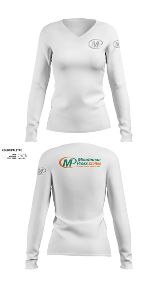 Womens Long Sleeve Vneck Shirt, LaTasha Ward - Minuteman Press Crofton , , Teamtime, Team time, sublimation, custom sports apparel, team uniforms, spirit wear, spiritwear, sports uniforms, custom shirts, team store, custom team store, fundraiser sports, apparel fundraiser