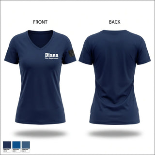 Womens Short Sleeve Vneck Shirt, Diana Fire Department, Fire Department, Teamtime, Team time, sublimation, custom sports apparel, team uniforms, spirit wear, spiritwear, sports uniforms, custom shirts, team store, custom team store, fundraiser sports, apparel fundraiser