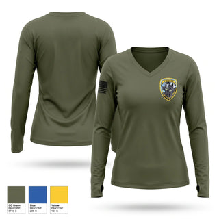 Womens Long Sleeve Vneck Shirt, Indiana Department of Corrections, Police, Teamtime, Team time, sublimation, custom sports apparel, team uniforms, spirit wear, spiritwear, sports uniforms, custom shirts, team store, custom team store, fundraiser sports, apparel fundraiser