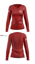 Elmo Fire Protection District Women's Long Sleeve V-neck Shirt - 4