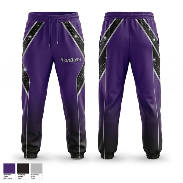 Sweatpants, Panthers, Cheer, Teamtime, Team time, sublimation, custom sports apparel, team uniforms, spirit wear, spiritwear, sports uniforms, custom shirts, team store, custom team store, fundraiser sports, apparel fundraiser