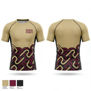 Short Sleeve Rash Guard Shirt, George County, Wrestling, Teamtime, Team time, sublimation, custom sports apparel, team uniforms, spirit wear, spiritwear, sports uniforms, custom shirts, team store, custom team store, fundraiser sports, apparel fundraiser