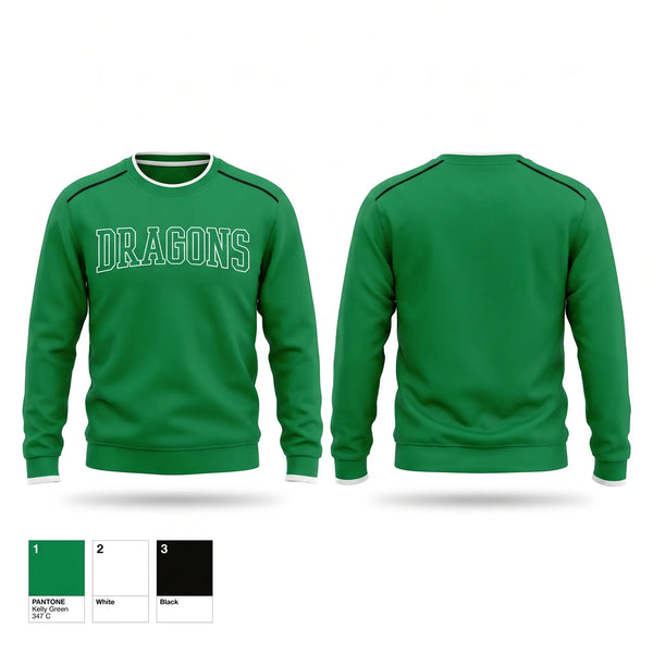 Crew Neck Sweatshirt, Dragons, Baseball, Teamtime, Team time, sublimation, custom sports apparel, team uniforms, spirit wear, spiritwear, sports uniforms, custom shirts, team store, custom team store, fundraiser sports, apparel fundraiser