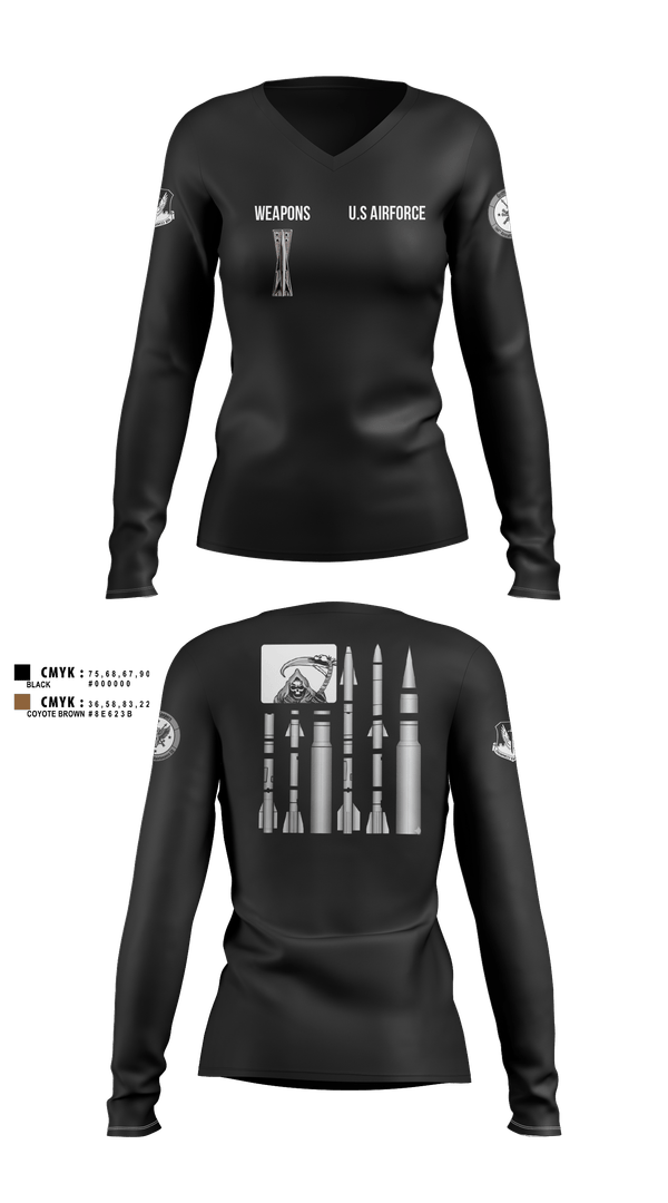 Womens Long Sleeve Vneck Shirt, 144 FW, National Guard, Teamtime, Team time, sublimation, custom sports apparel, team uniforms, spirit wear, spiritwear, sports uniforms, custom shirts, team store, custom team store, fundraiser sports, apparel fundraiser